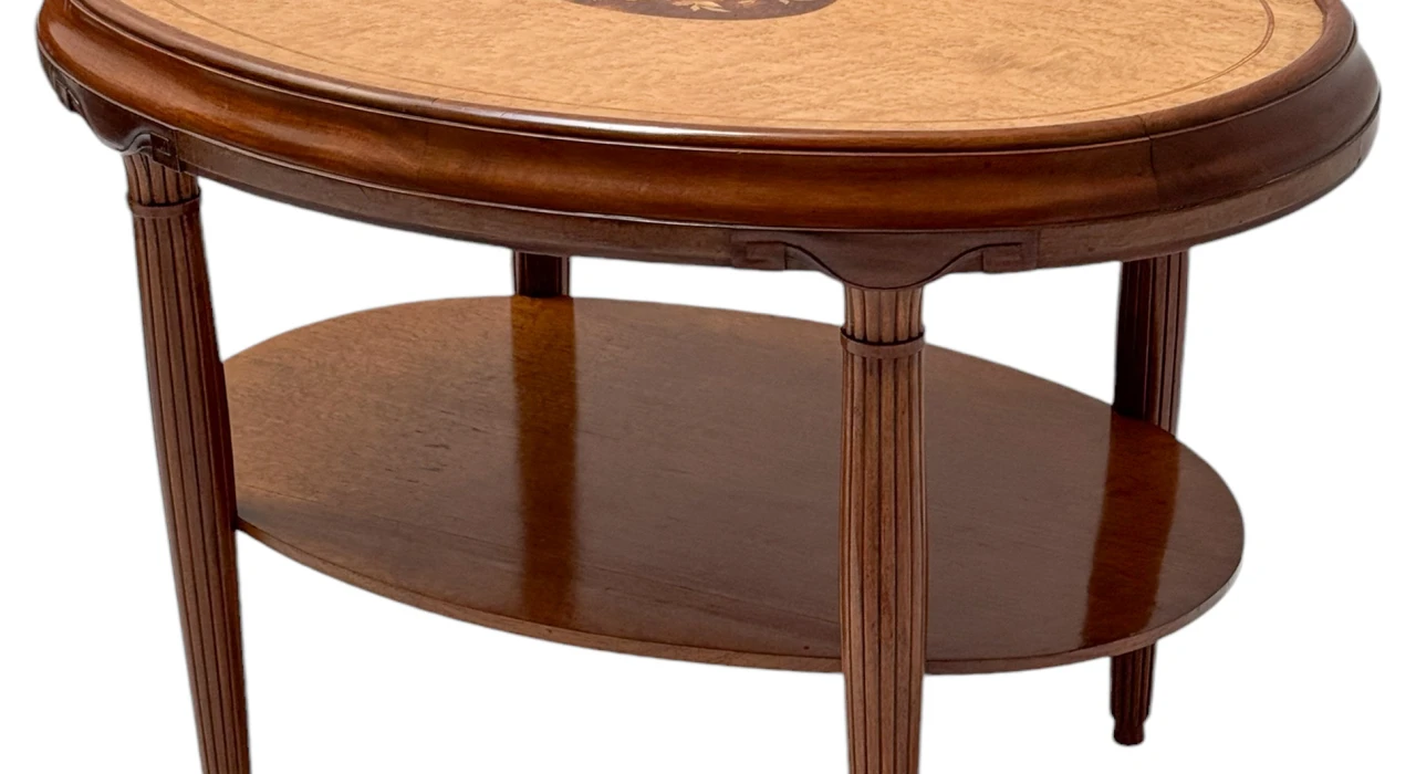 French Art Deco Walnut Center Table, 1930s